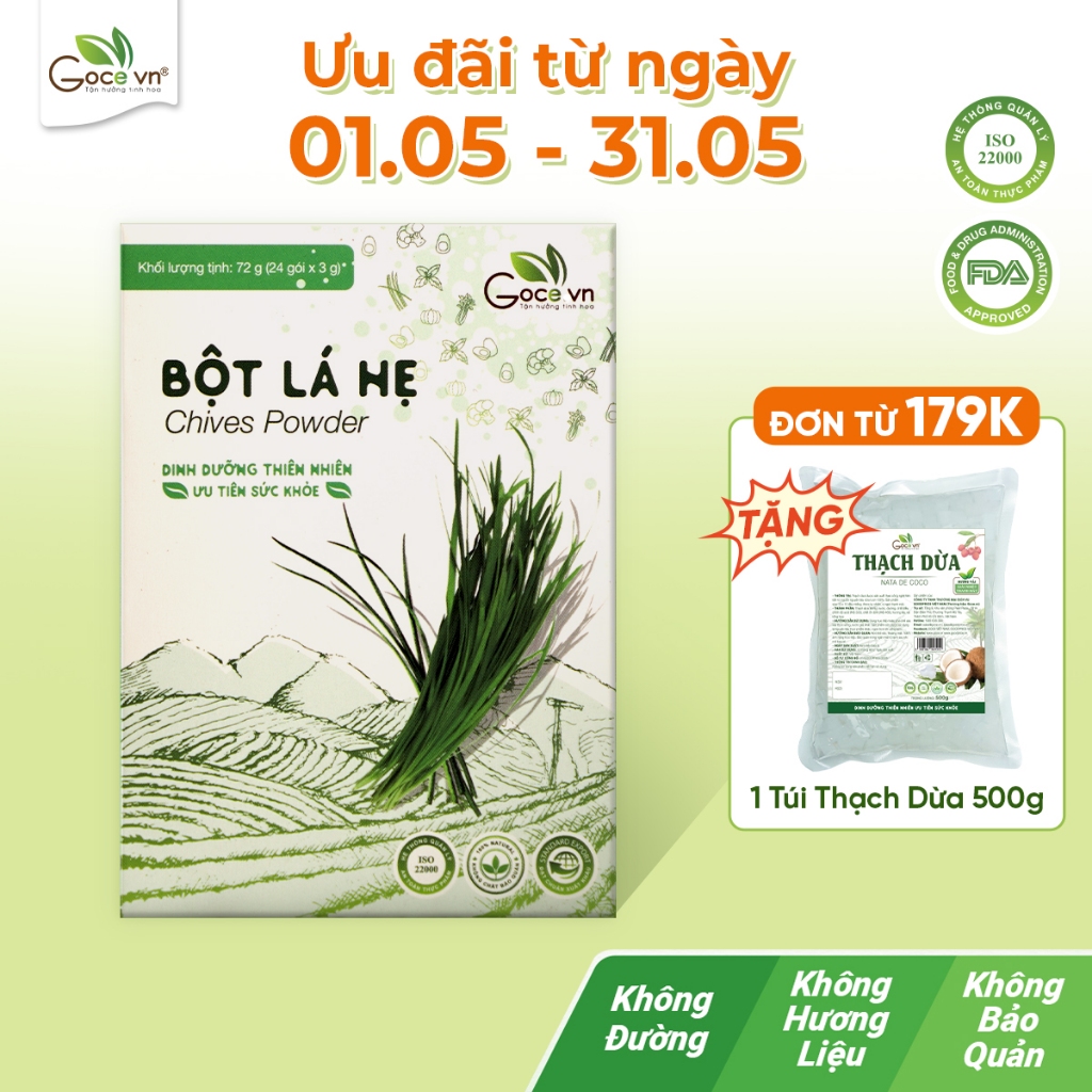 Bột hẹ nguyên chất Goce – 72g (24 gói x 3g)