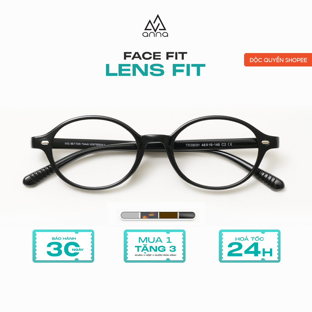 Gọng kính cận thời trang nam nữ ANNA chất liệu nhựa cao cấp dáng oval unisex cá tính OL 38031 | BigBuy360 - bigbuy360.vn