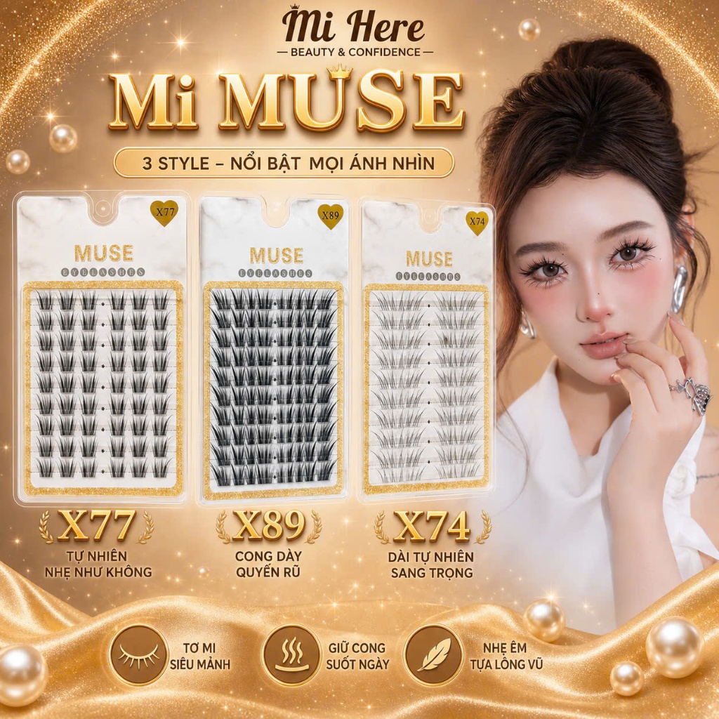 Set Lông Mi Giả Muse X77 X89 X74 – Muse Hot Trend, Mi Đẹp Tự Nhiên - Mi Here