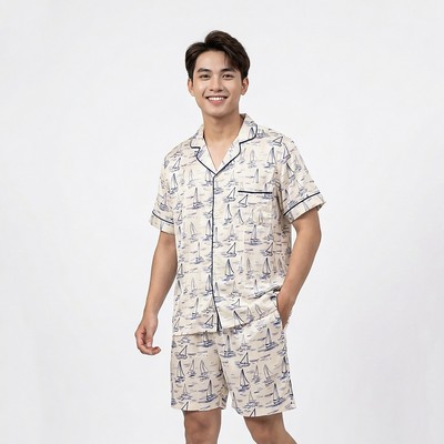 MSK01W5K01-BỘ TOLE SHORT NAM VỚI THIẾT KẾ CỔ PIJAMA MANG PHONG CÁCH MẠNH MẼ VÀ TẠO CẢM GIÁC THOẢI MÁI KHI MẶC