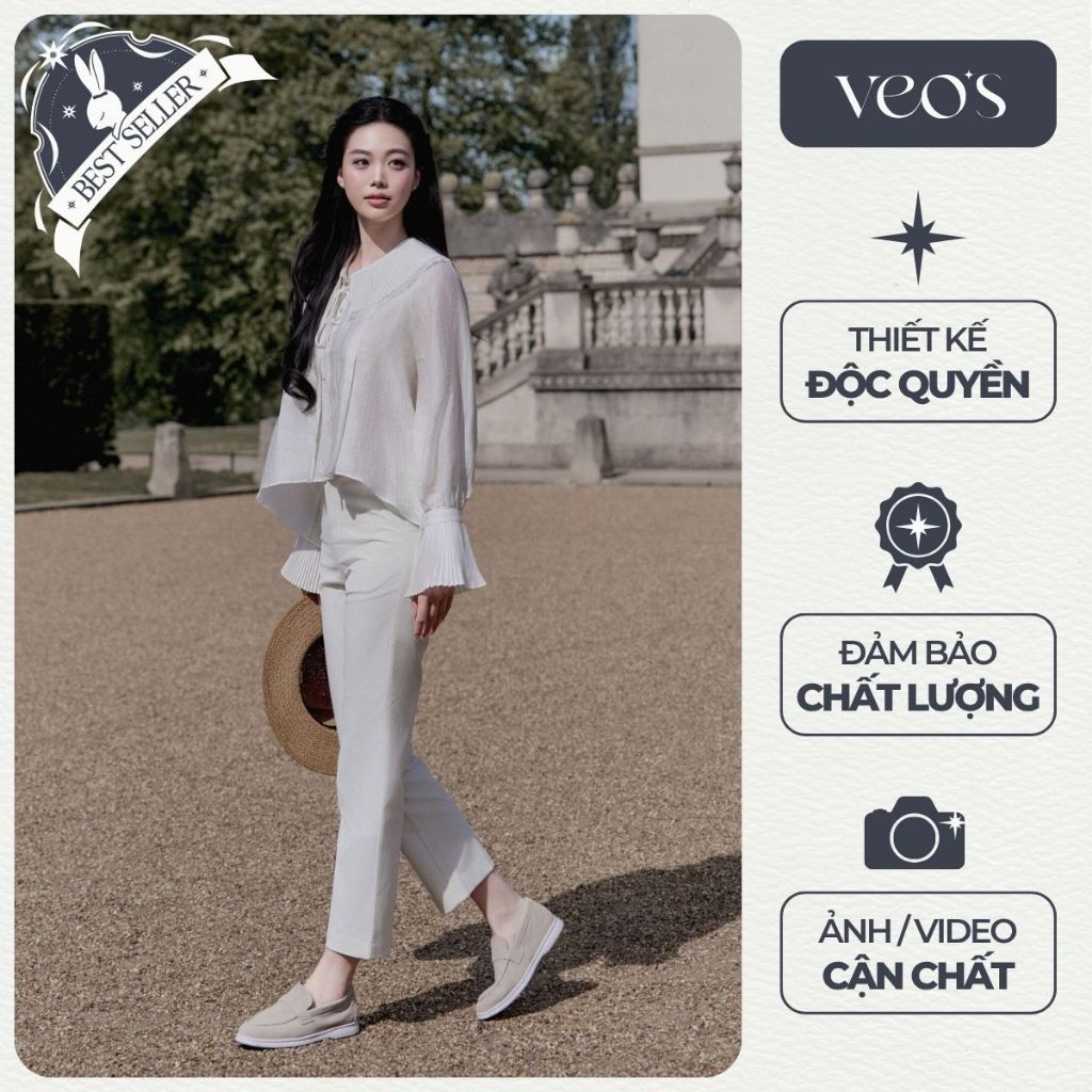 Quần Ống Đứng Chất Liệu Kaki Thiết Kế Nữ Veos Dáng Cạp Cao Đứng Form Đi Làm Đi Chơi Màu Trắng - Alise Pants | BigBuy360 - bigbuy360.vn