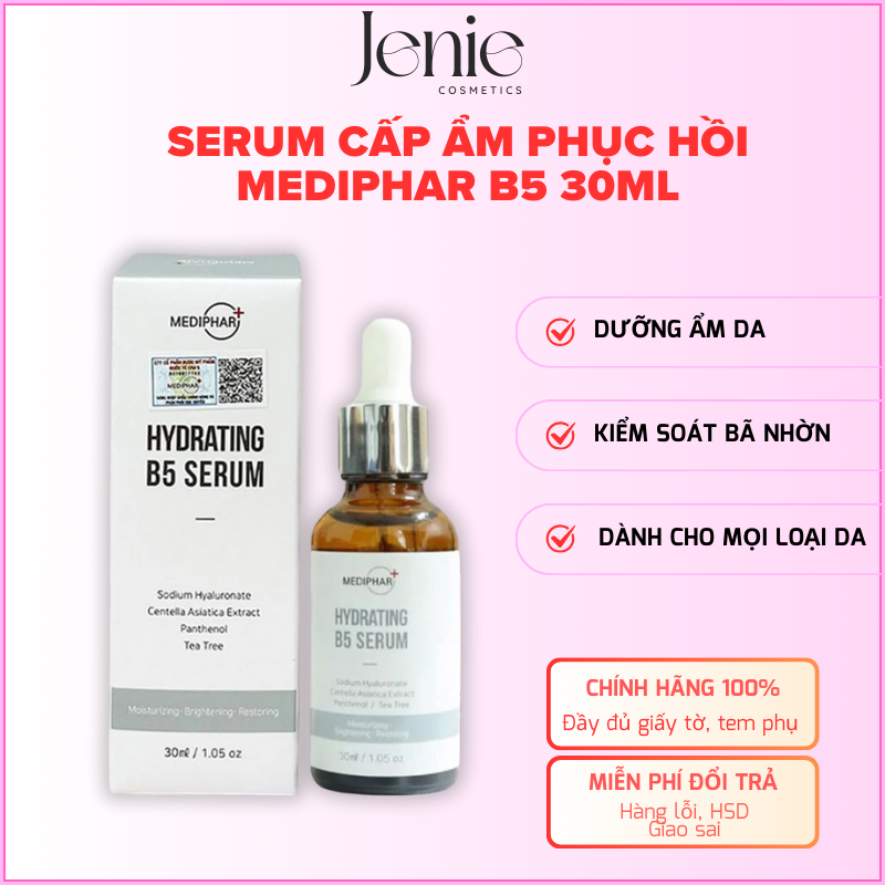 Tinh Chất Cấp Ẩm Mediphar + Hydrating B5 Serum 30ml tem phụ tv chính hãng