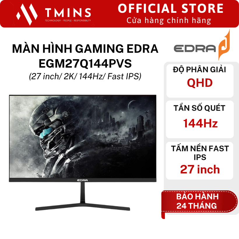 Màn hình Gaming EDRA EGM27Q144PVS (27 inch/ 2K/ 144Hz/ Fast IPS) - Hàng chính hãng