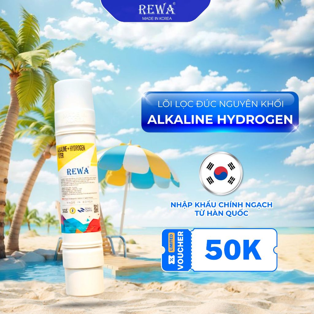 [Made In Korea] Lõi Alkaline Hydrogen - Tạo Kiềm, Nâng PH, Tạo Nước Hydrogen - Chống Oxy Hóa.