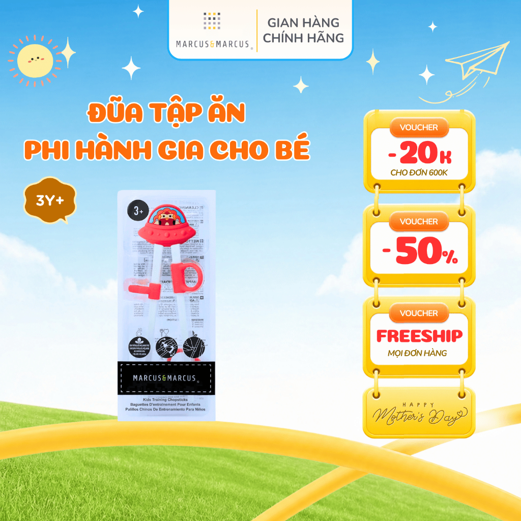 Đũa Tập Ăn Phi Hành Gia Cho Bé Marcus & Marcus, Từ 3 Tuổi – Marcus