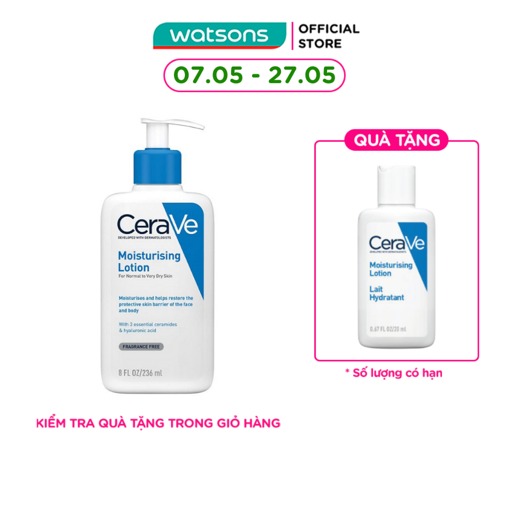 Sữa Dưỡng Ẩm CeraVe Moisturising Lotion Dành Cho Da Khô 236ml