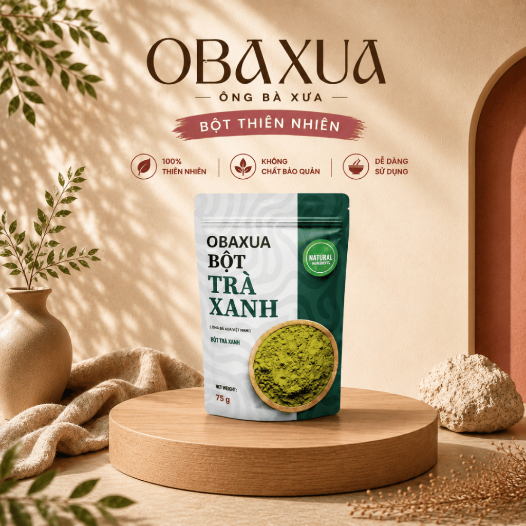 Bột Trà Xanh Nguyên Chất OBAXUA – Túi 250G/500G