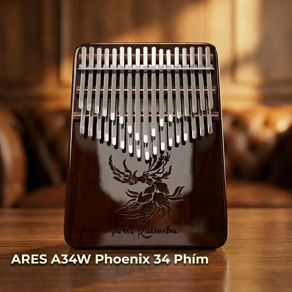 (TẶNG KHÓA KALIMBA ONLINE) ĐÀN KALIMBA 34 PHÍM ARES PHOENIX Gỗ Walnut