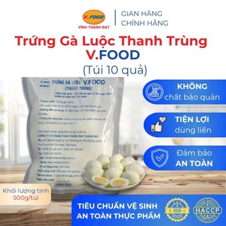 Trứng Gà Luộc Thanh Trùng V.Food, Bóc Vỏ Sẵn, tiện lợi, an toàn, giàu dinh dưỡng