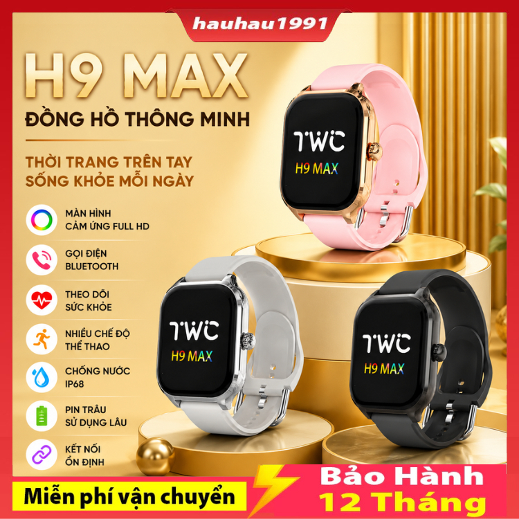 Đồng Hồ Thông Minh H9 / T2 / T800 Pro Max Nghe Gọi Bluetooth, Đo Huyết Áp, Oxy Máu, Màn Hình Lớn Phù