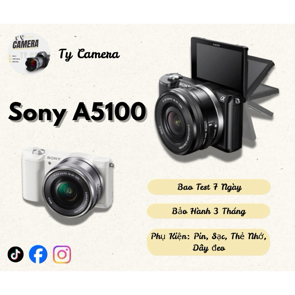 Máy ảnh SONY A5100 mới 94-96% đẹp không lỗi (kèm full phụ kiện)