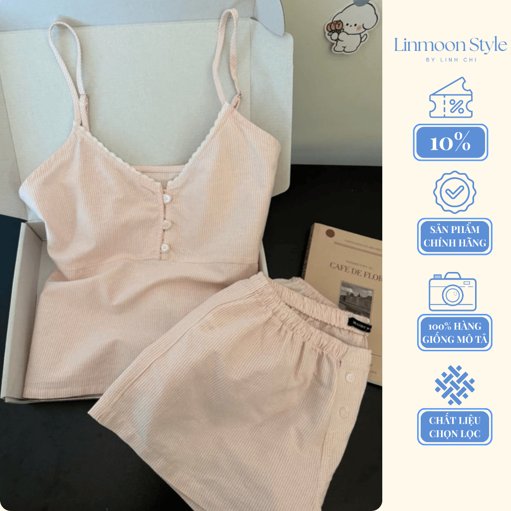 [ORDER] Set Đồ mặc ở nhà nữ tính thoải mái mùa hè 2025 chất liệu cotton thấm hút mồ hôi cục mắt(có ảnh thật)