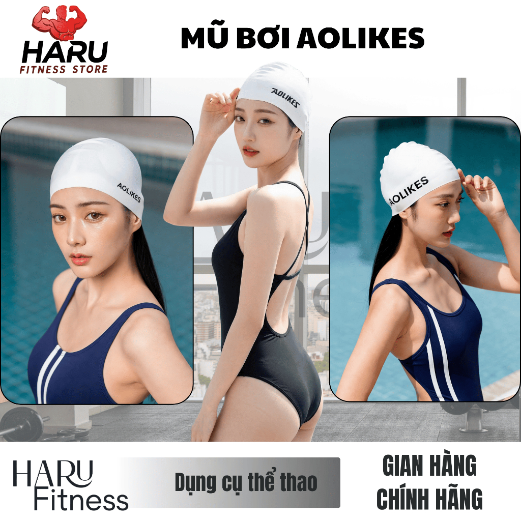 Mũ Bơi Aolikes HARU Silicon Cao Cấp - Bảo Vệ Tóc Chống Nước, Thiết Kế Thời Trang, Ôm Đầu Co Giãn HR36 | BigBuy360 - bigbuy360.vn