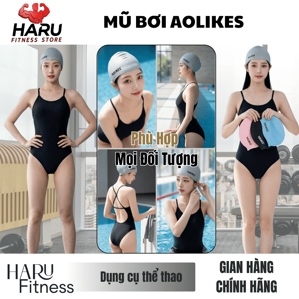 Mũ Bơi Aolikes HARU Silicon Cao Cấp - Bảo Vệ Tóc Chống Nước, Thiết Kế Thời Trang, Ôm Đầu Co Giãn HR36 | BigBuy360 - bigbuy360.vn