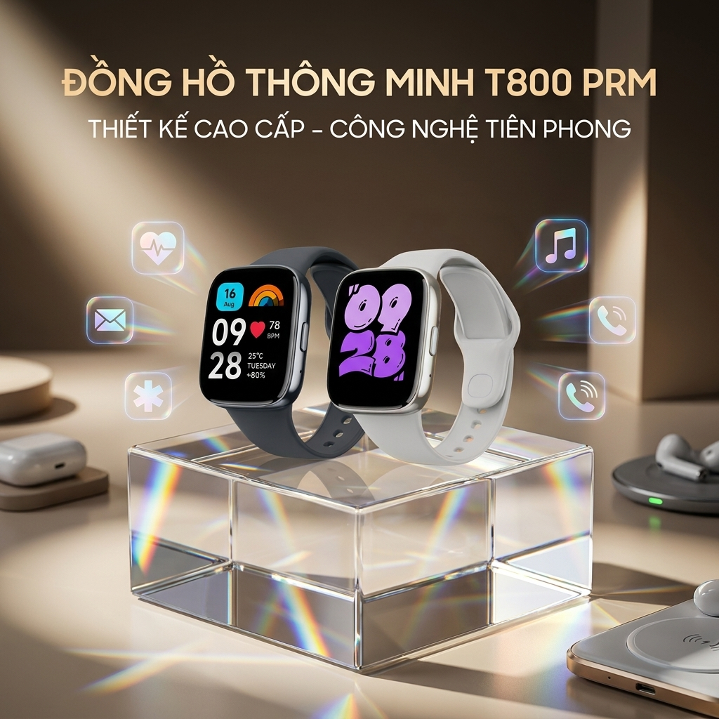 Đồng Hồ T800 PRM Fashion – Smartwatch Đa Năng, Pin Bền, Phong Cách Trẻ Trung