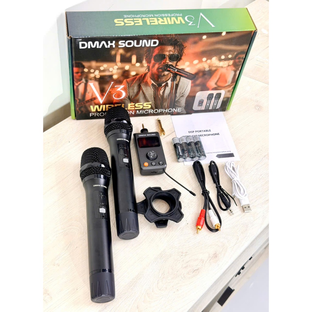 Micro Dmax Sound V3 siêu đa năng, nâng cấp chip DSP, Echo Reverb nhẹ nhàng hút tiếng, cắm vào là hát