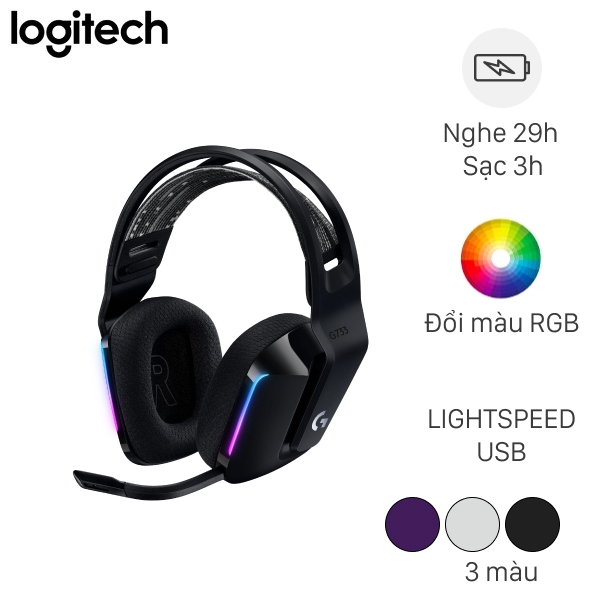 Tai nghe Gaming không dây Logitech G733 LIGHTSPEED RGB - qua sử dụng