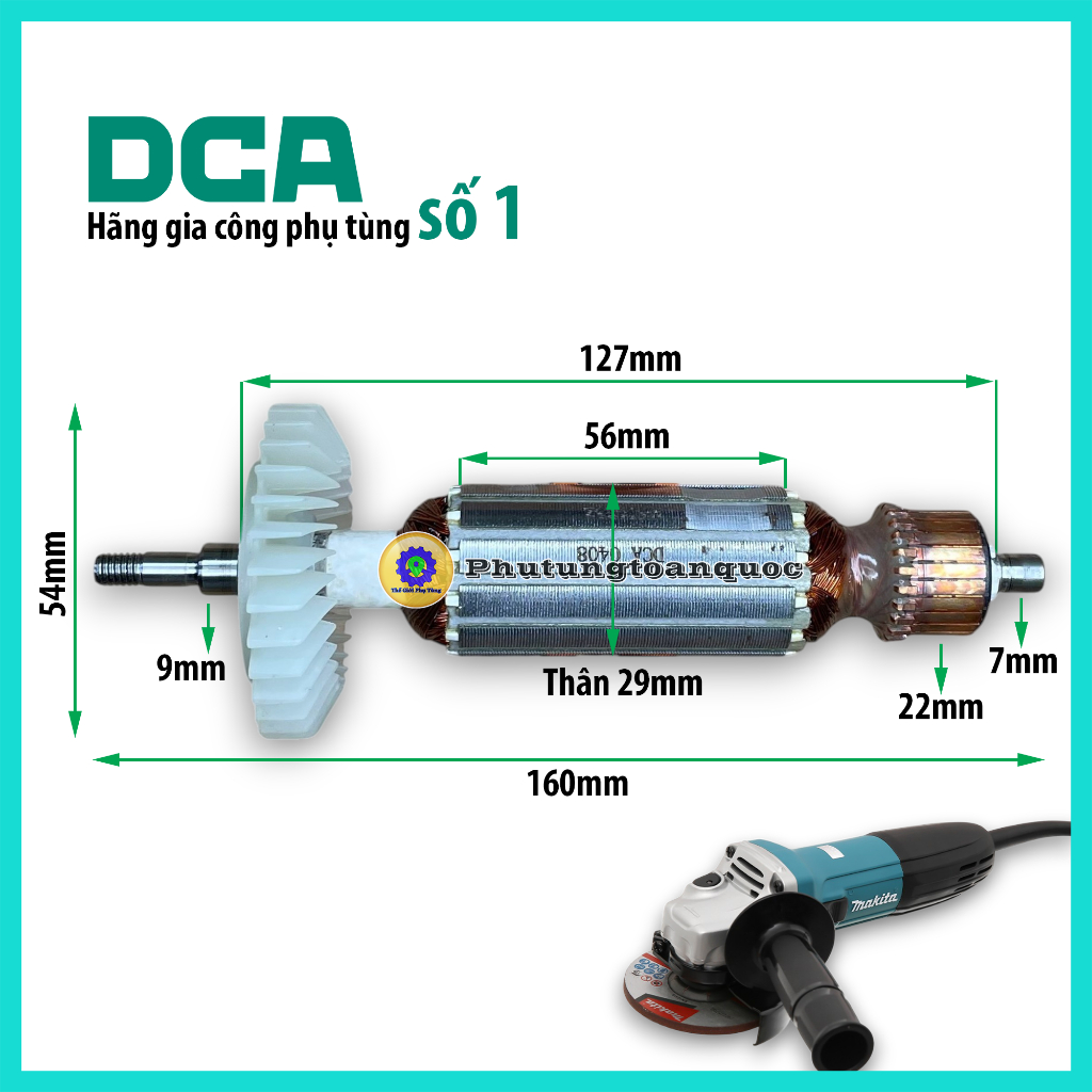 Rotor (DCA) Máy Mài Góc Makita GA4030 - GA4031 | Ruột Máy Mài 100mm Makita GA 4030 Quấn 100% Dây Đồn
