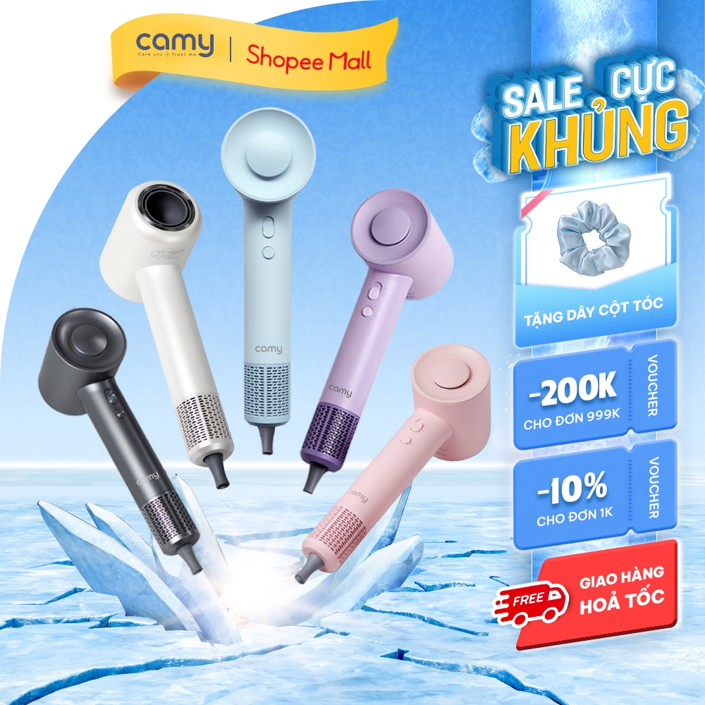 Máy sấy tóc ion âm Camy Wind Lux 2 chiều tạo kiểu bảo vệ tóc, kiểm soát nhiệt thông minh 1600W