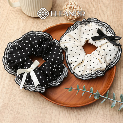 Dây buộc tóc nữ Eleanor Accessories chấm bi đính nơ phụ kiện tóc cột tóc scrunchies 11827