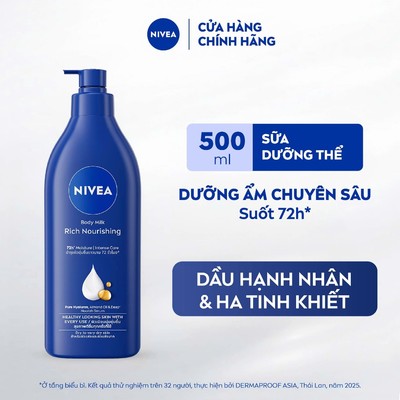 Sữa Dưỡng Thể NIVEA Dưỡng Ẩm Chuyên Sâu 72H | Thấm Nhanh (550 ml)/ Kem Body - 80212/80212x2