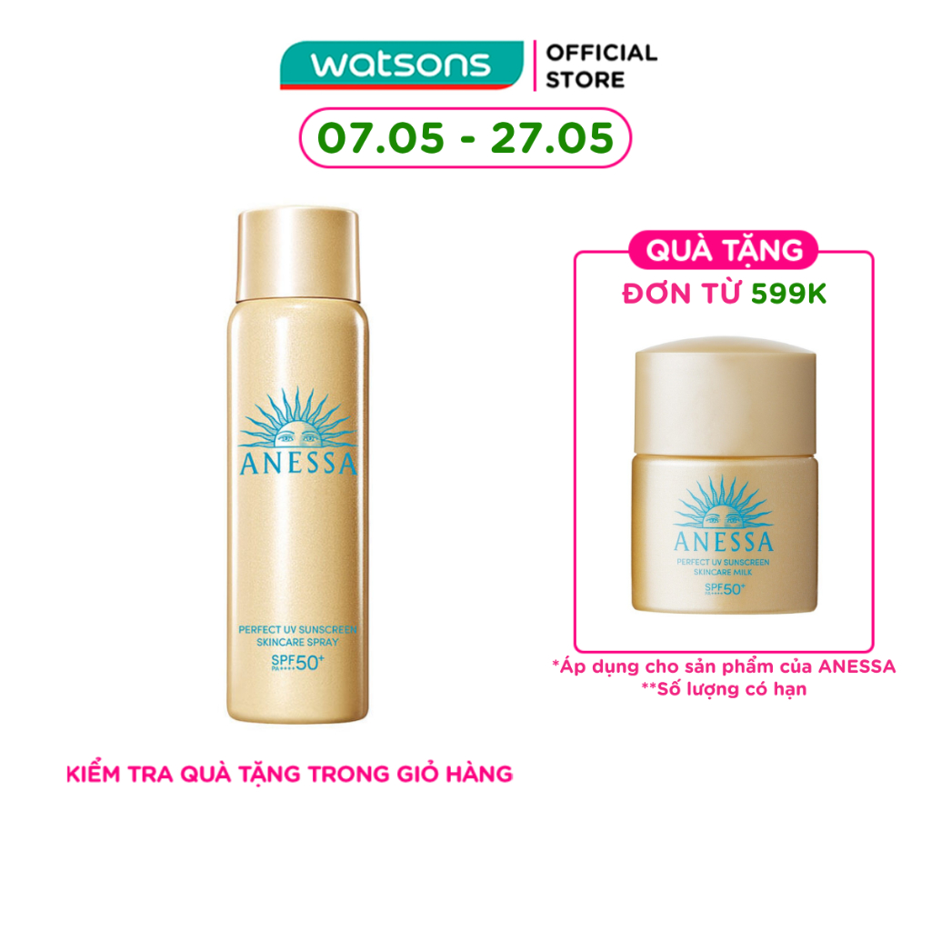 Xịt Chống Nắng Anessa Dưỡng Da Đa Năng Bảo Vệ Hoàn Hảo Perfect UV SPF50+ PA++++ 60g