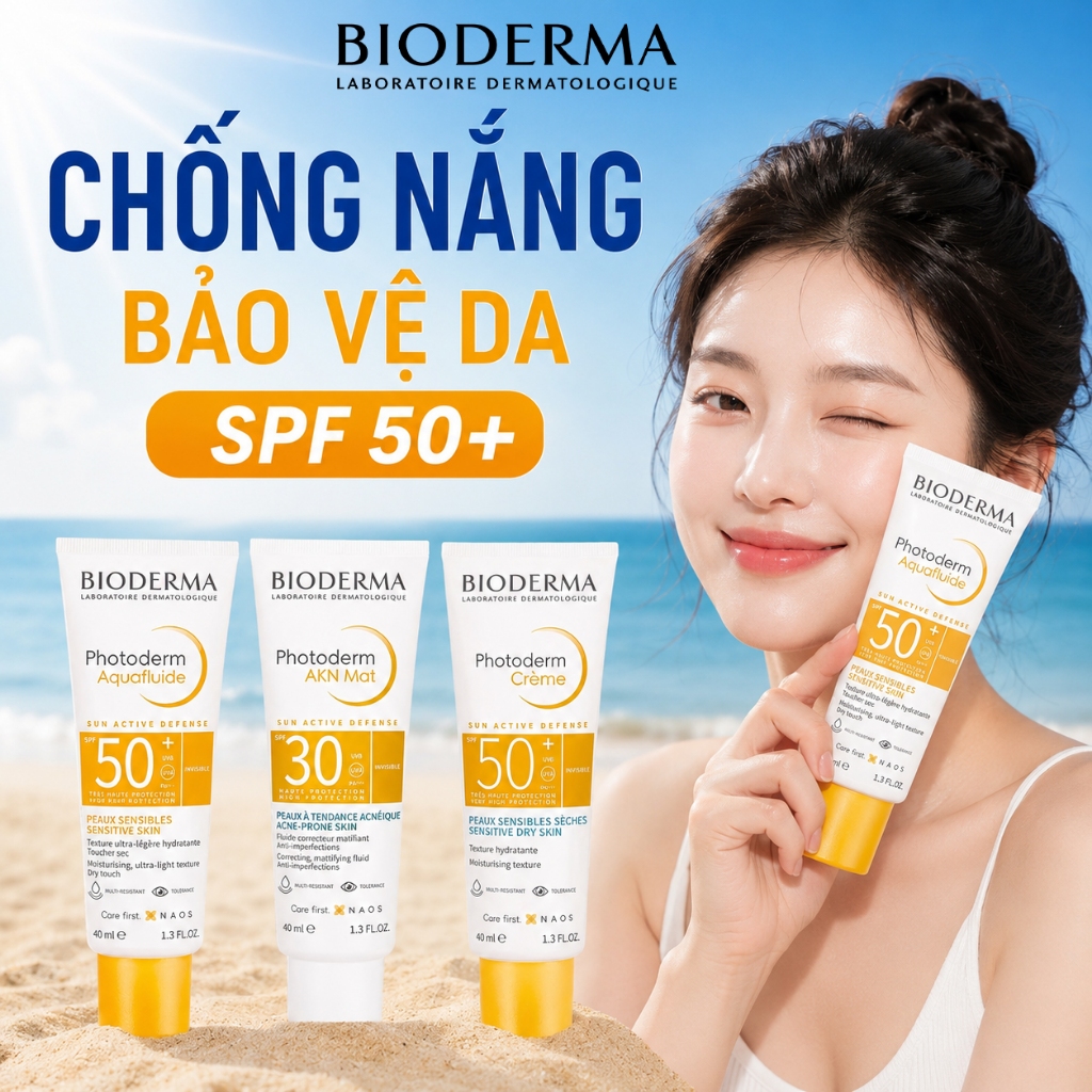 Kem Chống Nắng Bioderma 40ml SPF30+/50+ AKN Mat/Aquafluide/Color Light | BigBuy360 - bigbuy360.vn