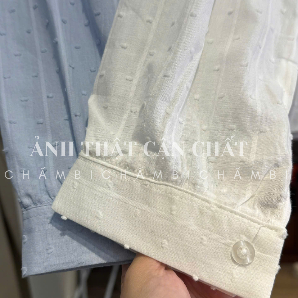 𝙏𝒉𝙖𝒐𝙫𝒊_𝑼𝙡𝒍𝙯𝒂𝙣𝒈// Áo sơ mi nữ A.830, Áo sơ mi cổ tròn tay dài bo nhẹ dáng babydoll phối cúc bọc vải thô boil Siêu HOTHIT | BigBuy360 - bigbuy360.vn