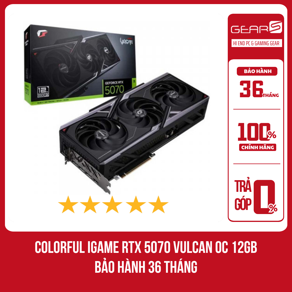 [Full Vat] Card Màn Hình Colorful iGame RTX 5070 Vulcan OC 12GB - Bảo hành 36 Tháng