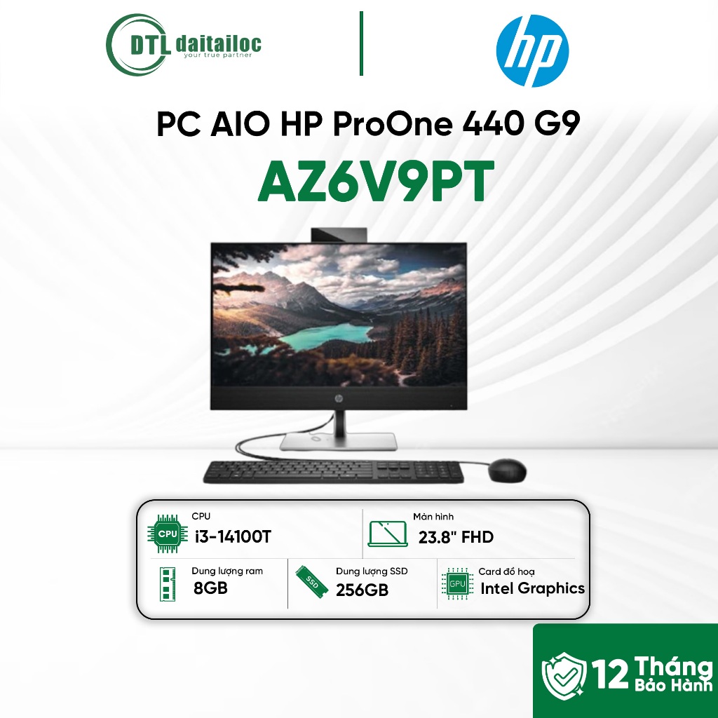 PC AIO HP ProOne 440 G9 AZ6V9PT i3-14100T 8GB 256GB SSD 23.8" FHD | Chính hãng | BH 12T