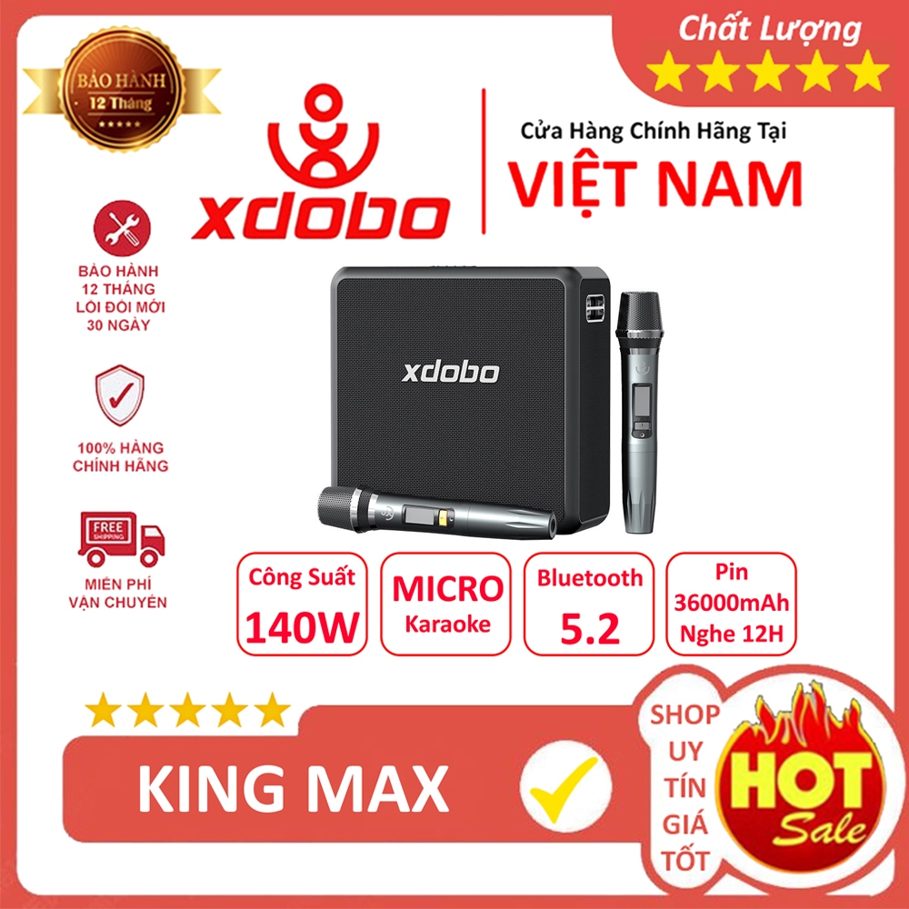 [ XDOBO Official ] Loa Karaoke Bluetooth XDOBO King Max 140W, Hỗ trợ hát karaoke, Thẻ TF, USB