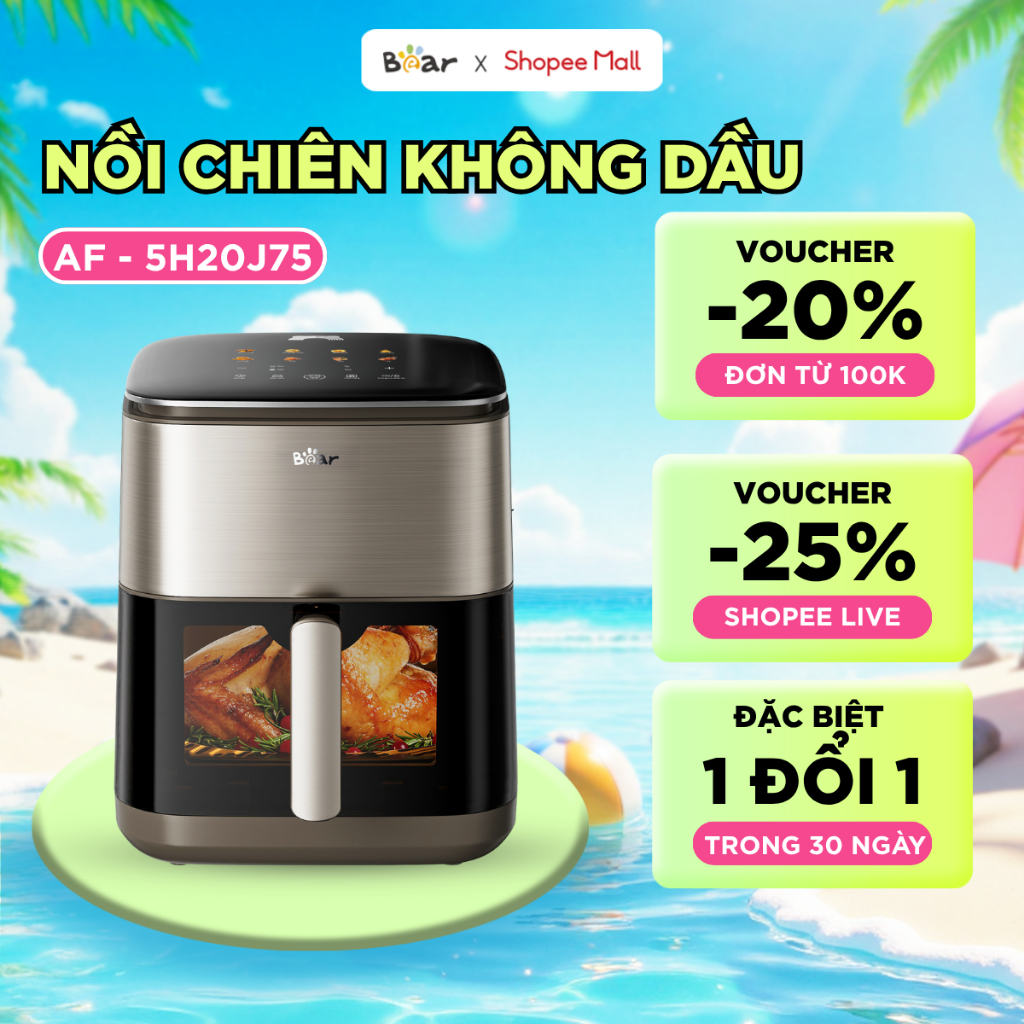 Nồi Chiên Không Dầu Bear Dung Tích 6.0L AF-5H20J75
