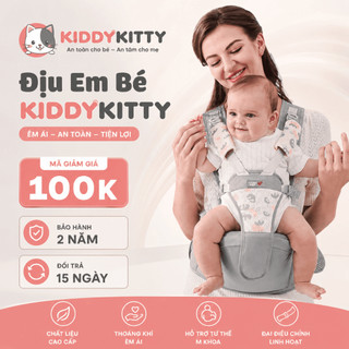 Địu trợ lực cho bé 0-12 tháng có đai định hình ngồi đúng tư thế chống gù lưng cho bé chất vải cotton thoáng mát