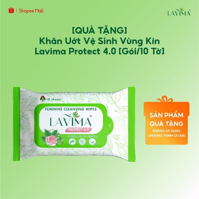 [QUÀ TẶNG KHÔNG BÁN] Khăn Ướt Vệ Sinh Vùng Kín Lavima Protect 4.0 – Lành tính, Dịu Nhẹ, Tiện Dụng , gói 10 Tờ