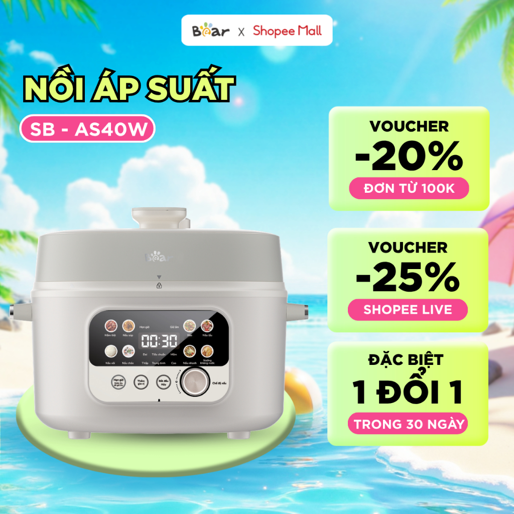 Nồi Áp Suất Bear Dung Tích 4.0L SB-AS40W