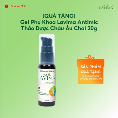 [QUÀ TẶNG KHÔNG BÁN] Gel phụ khoa Lavima Antimic - Thảo dược Châu Âu khử mùi, dịu ngứa, giảm khô rát nhanh, Chai 20g