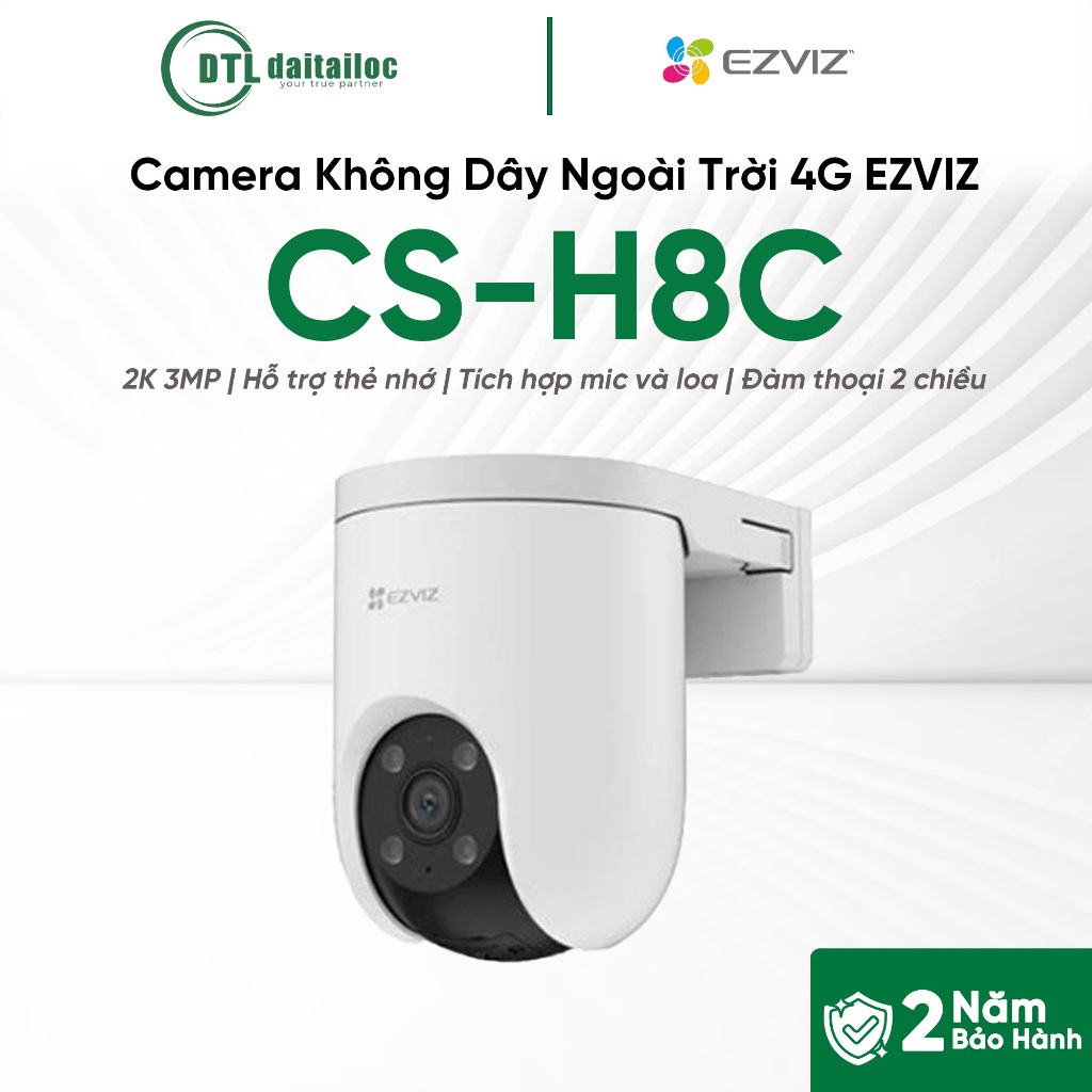 Camera Ezviz Ngoài Trời Quay 360 Không Dây CS-H8C (3MP,4G) | Chính Hãng | Bảo Hành 24 Tháng