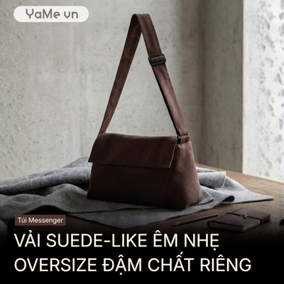 Túi Messenger Vải Da Mềm Mượt Ngăn Rộng 2 Lớp Khóa #Y2010 238 25055 |YaMe|