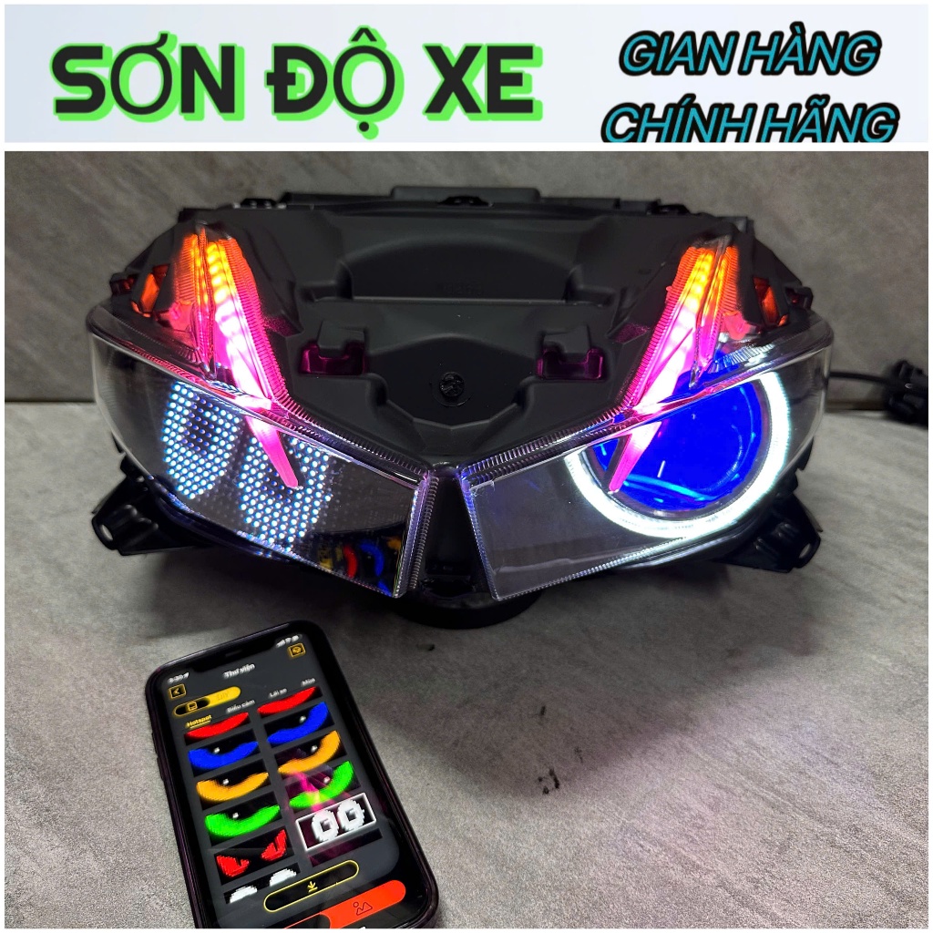 Pha Winner X-V2-V3-V4  Độ Sẵn Bi Cầu KZ S600 Pro V3 Công Xuất 70W , AuDi Đổi Màu + Mắt Quỷ App + Vòn