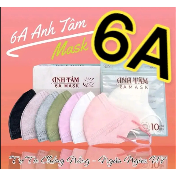 [Combo 100 chiếc] Khẩu trang 6A ANH TÂM Mẫu Thời Trang HotTrend 4 lớp kháng khuẩn