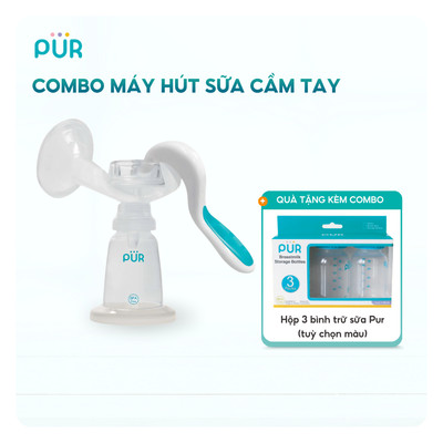 Dụng cụ hút sữa cầm tay Pur + Quà tặng set 3 bình trữ sữa