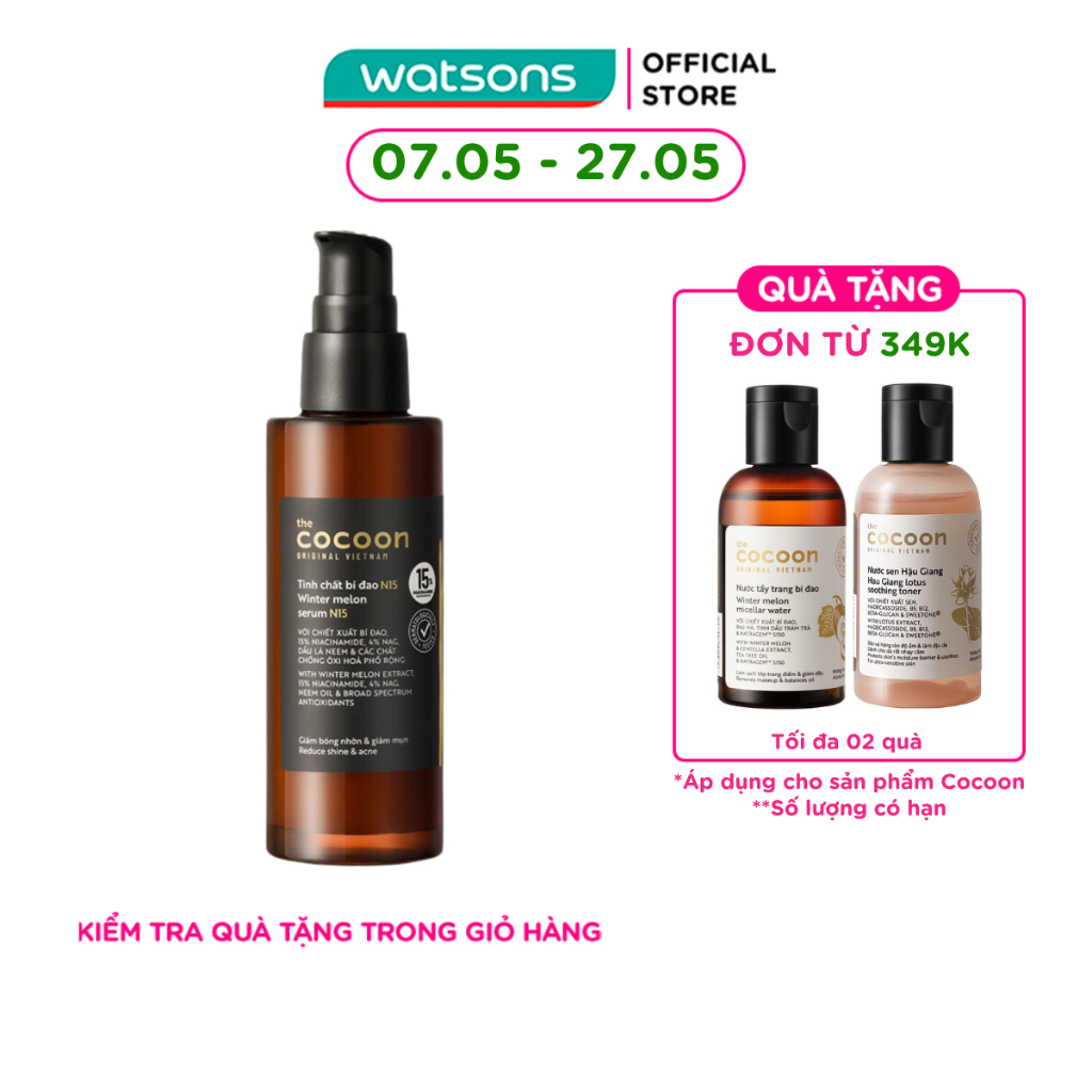 Tinh Chất Cocoon Bí Đao N15 Giảm Bóng Nhờn Và Giảm Mụn 70ml