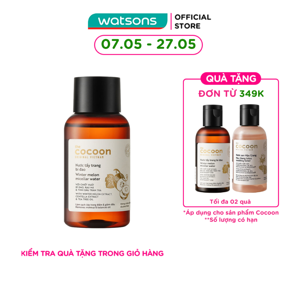 Nước Tẩy Trang Cocoon Winter Melon Bí Đao Làm Sạch Da Và Giảm Dầu 140ml