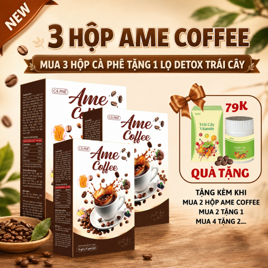COMBO 3 hộp vị Cafe giảm cân EZIM COFFEE, AME COFFEE giảm mỡ bụng, giảm béo/Tặng QUÀ