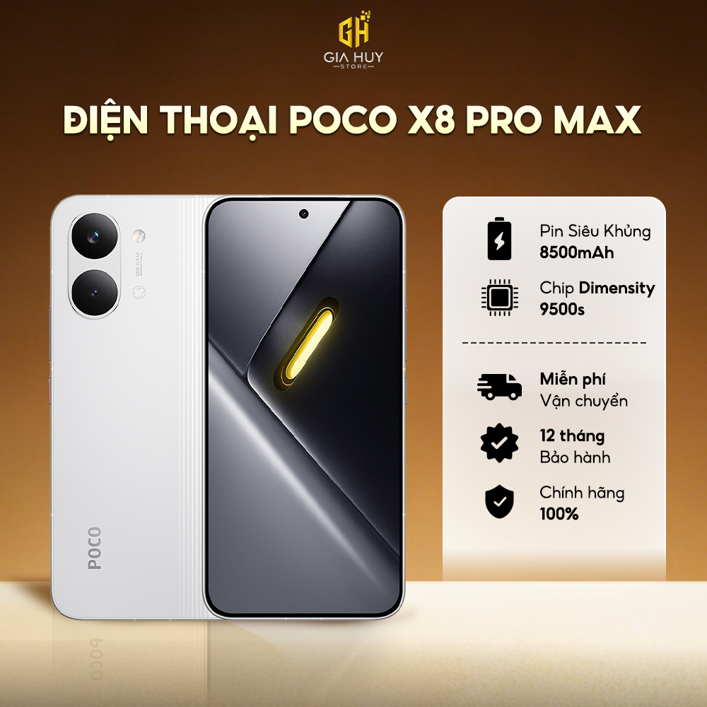[BẢO HÀNH 12 THÁNG] Điện Thoại POCO X8 Pro Max (12GB/256GB) - Chip Dimensity 9500s, Pin Siêu Khủng 8
