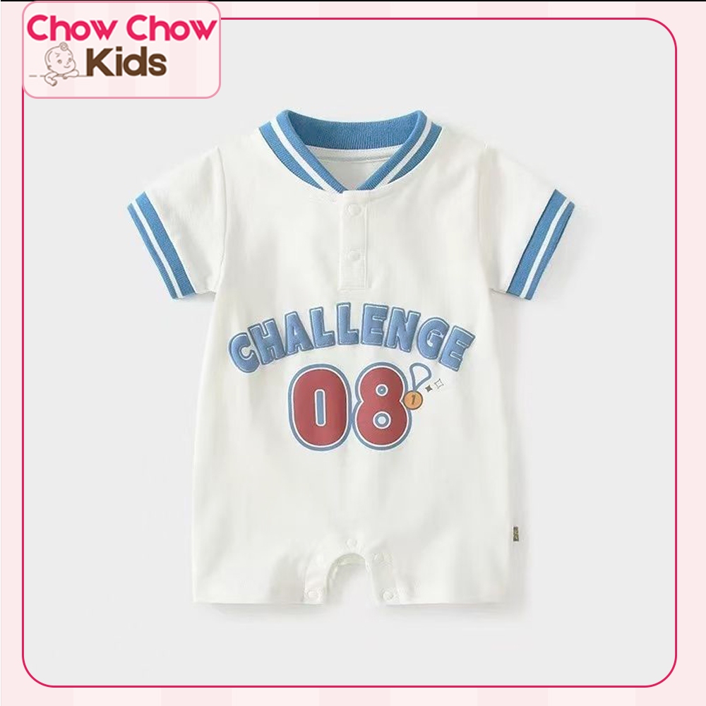 Bodysuit phong cách thể thao bóng rổ cho bé trai, bodysuit bé trai tông trắng xanh - M130