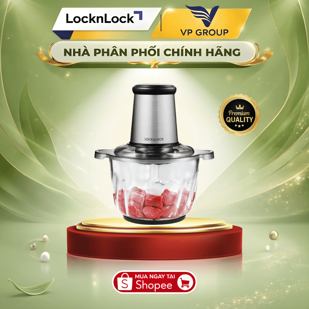 [CHÍNH HÃNG] Máy Xay Thịt LocknLock EJM186 – Cối Thủy Tinh 2.4L – Công Suất 400W