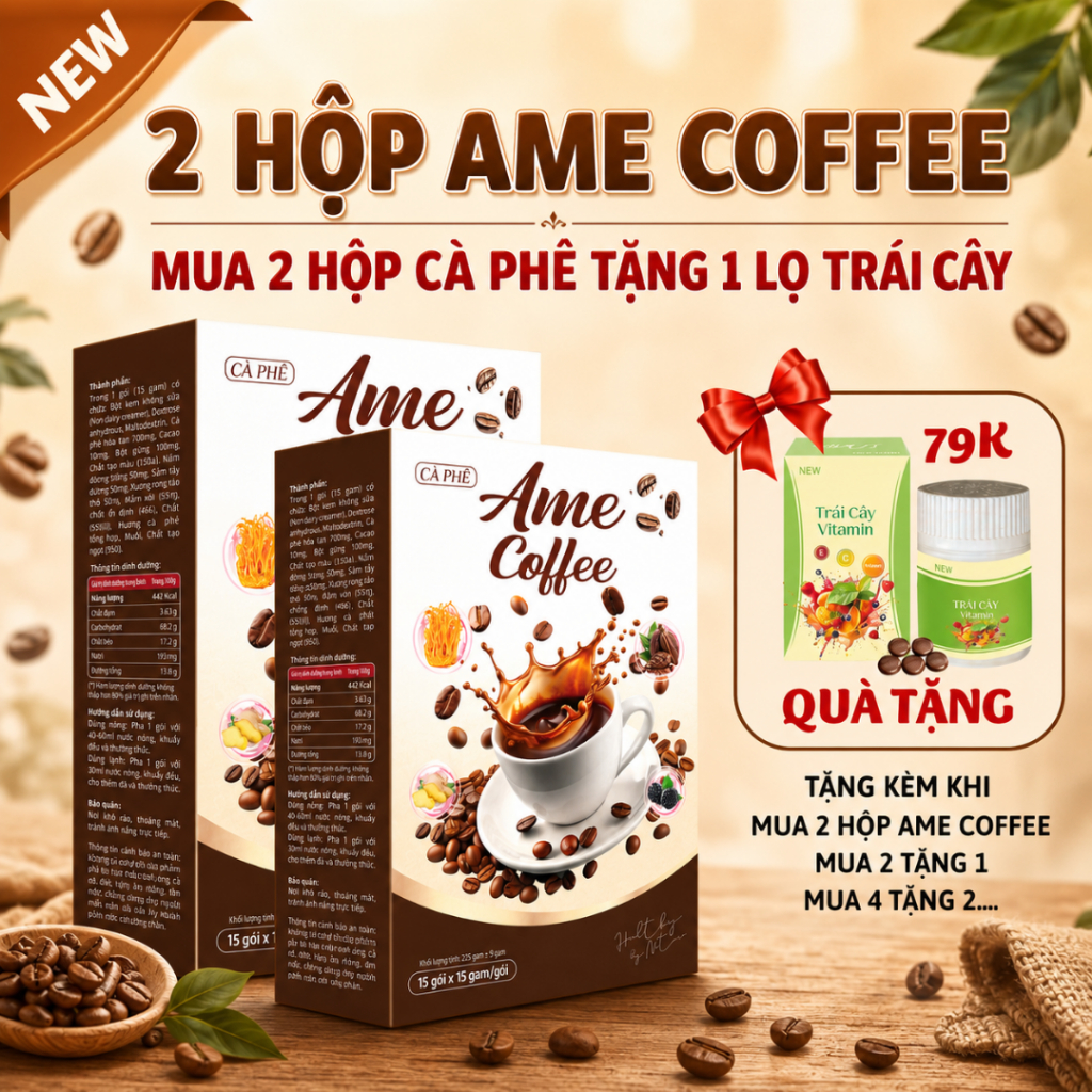 (KÈM QUÀ) COMBO 2 HỘP CÀ PHÊ EZIM Coffee - AME COFFEE 30 GÓI
