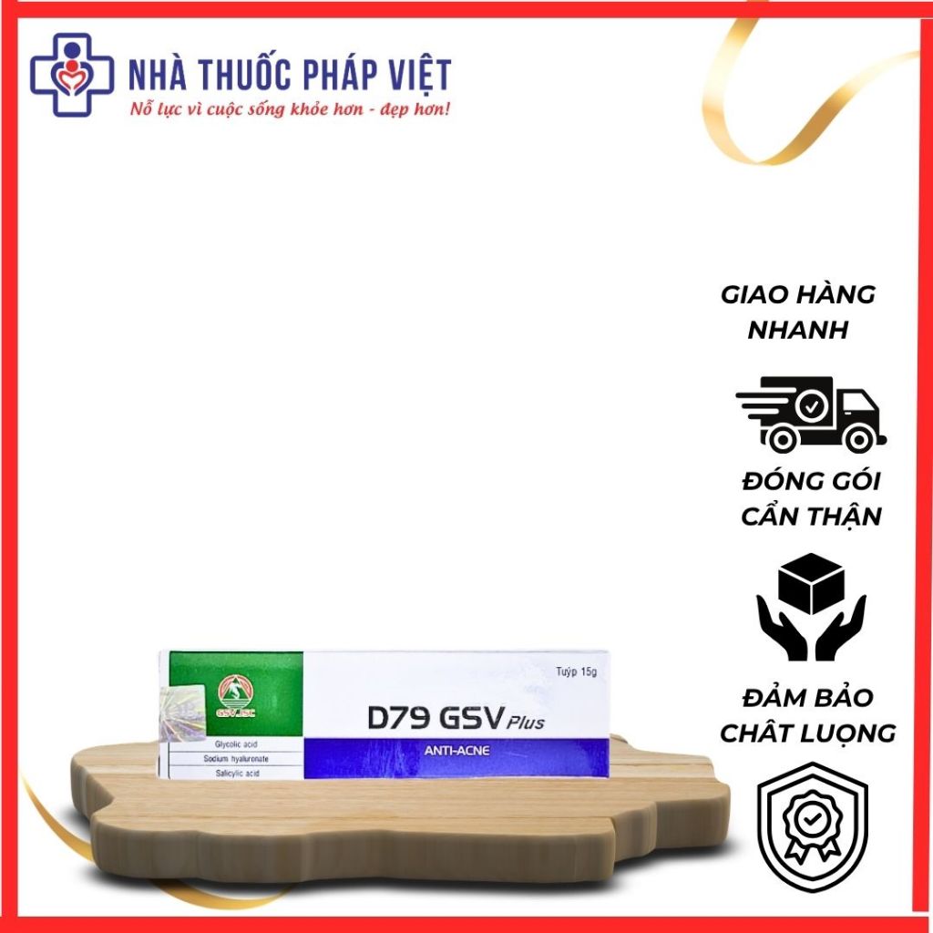 D79 GSV Plus Cream Giảm Mụn Trứng Cá, Mụn Lưng, Dày Sừng Nang Lông 15g