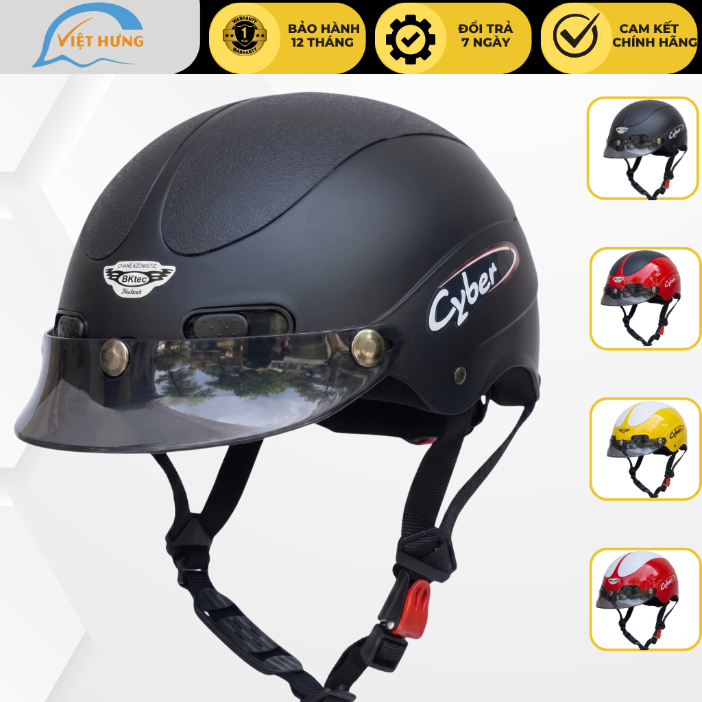 Mũ bảo hiểm nửa đầu kèm lưỡi trai GRS A102T - BKtec BK10T - Vòng đầu 54-57cm - Bảo hành 12 tháng